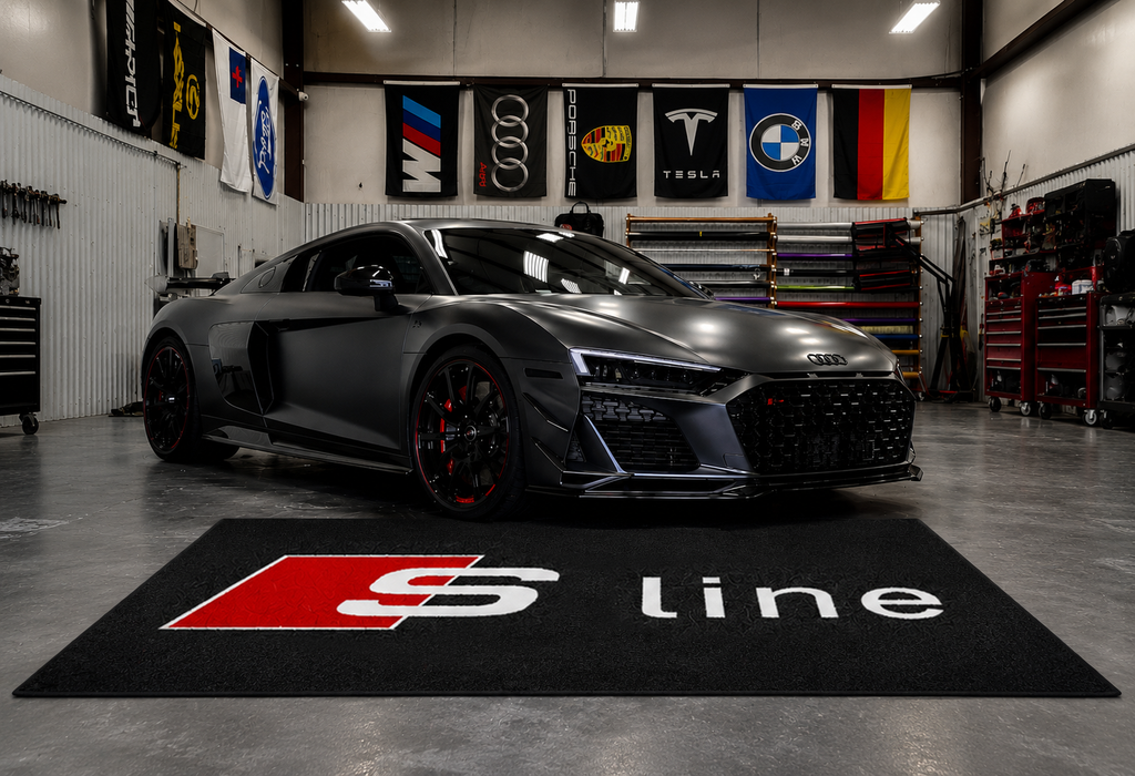 Audi S-Line Garage Floor Mat 5x7 FT (60x87 Inches) Showroom Rug