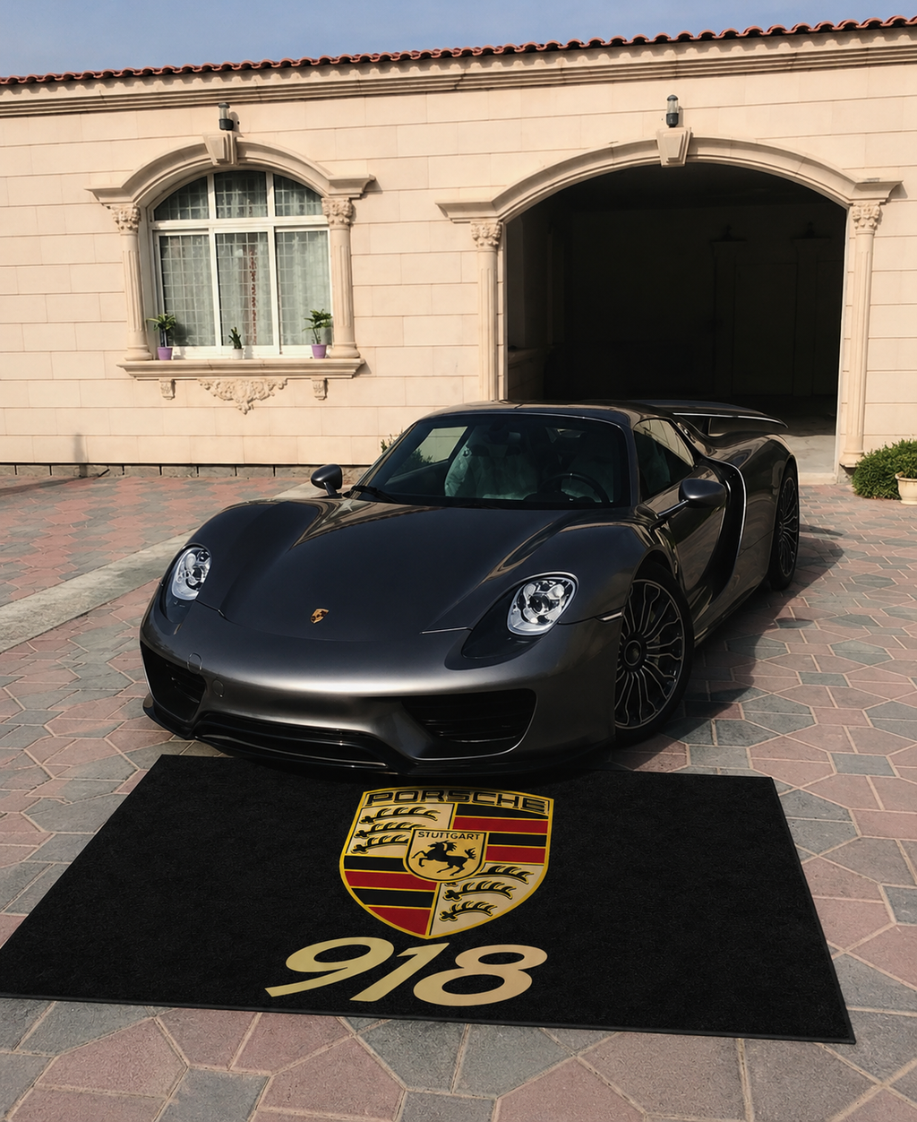 Porsche 918 Garage Floor Mat 5x7 FT (60x87 Inches) Showroom Rug