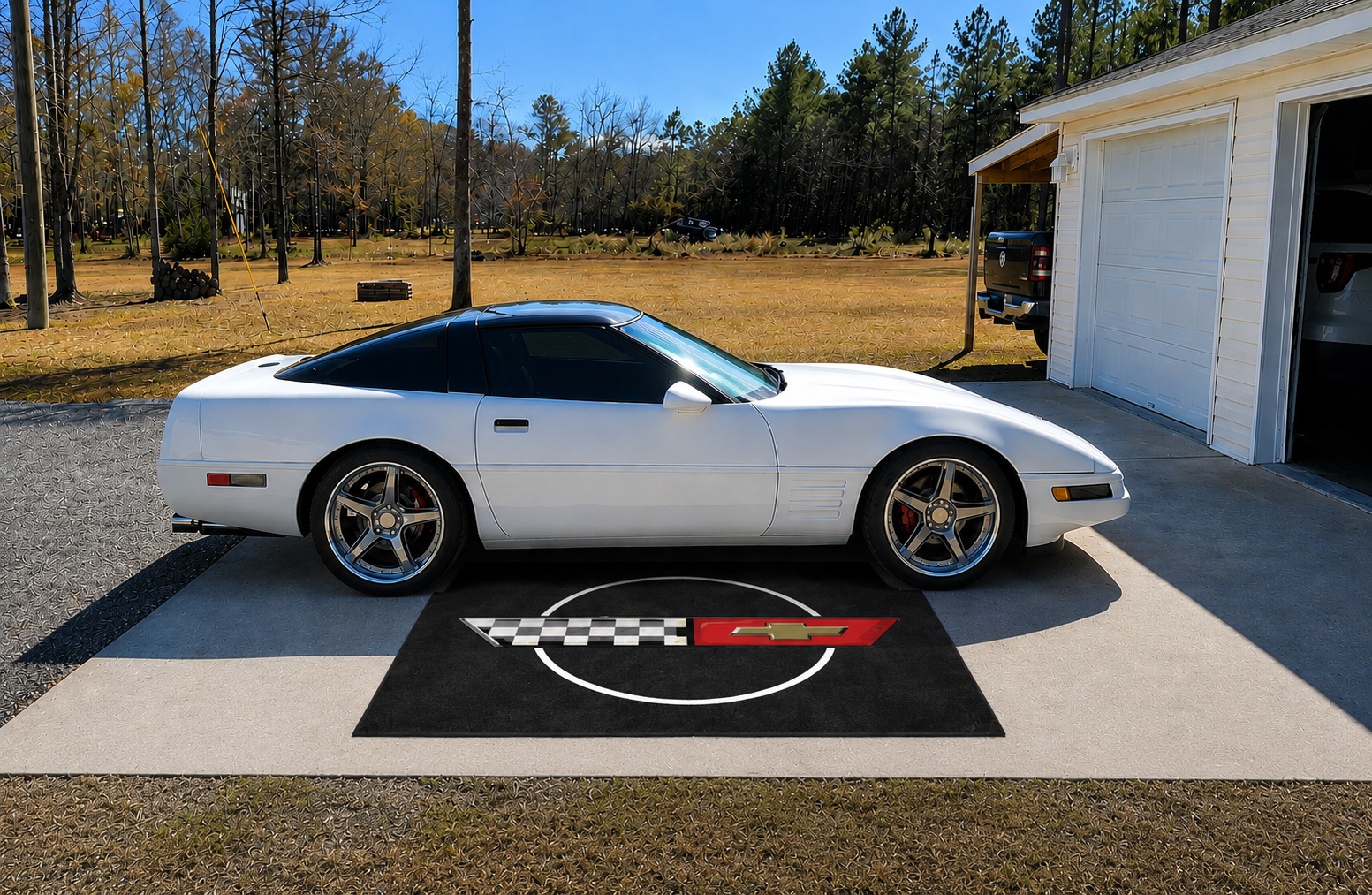Corvette C4 Garage Floor Mat 5x7 FT (60x87 Inches) Showroom Rug