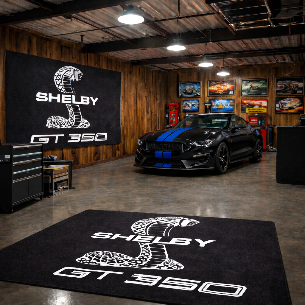 Shelby GT350 Garage Floor Mat 5x7 FT (60x87 Inches) Showroom Rug
