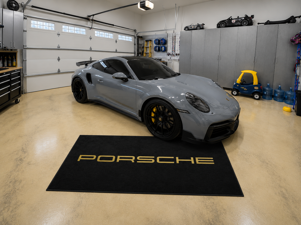 Porsche Garage Floor Mat 5x7 FT (60x87 Inches) Showroom Rug