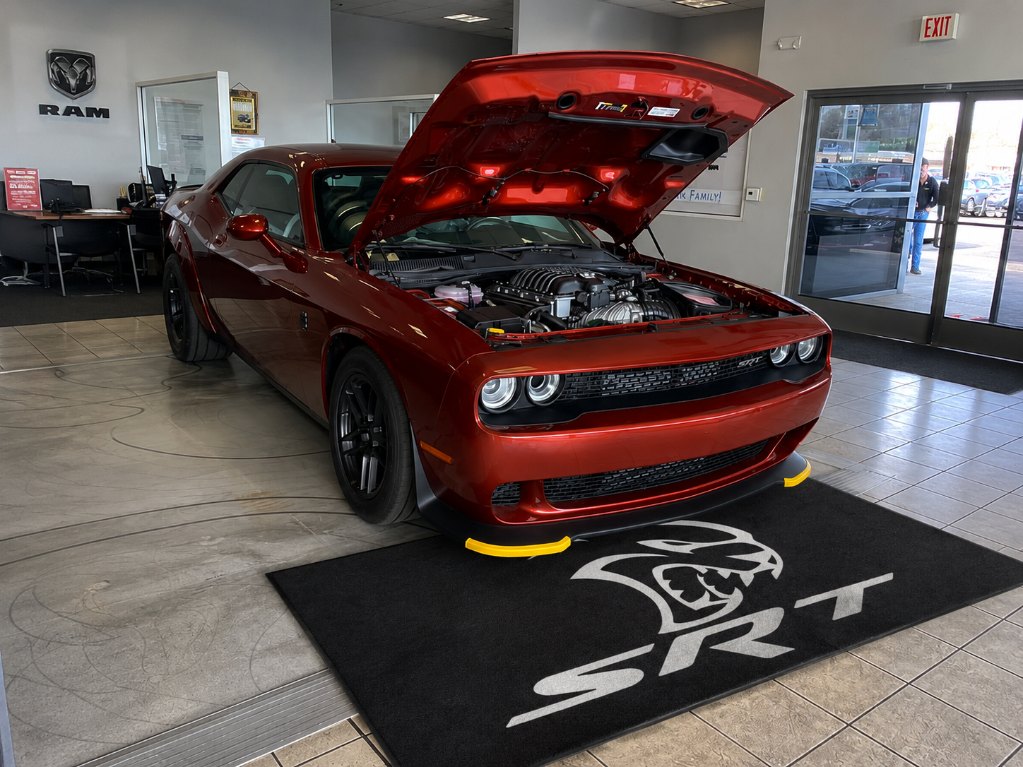 Dodge SRT Garage Floor Mat 5x7 FT (60x87 Inches) Showroom Rug
