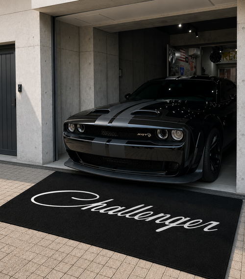 Dodge Challenger Garage Floor Mat – Premium Parking Mat 60x87 Inches