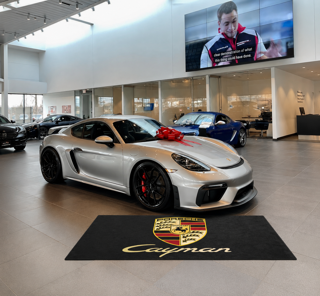 Porsche Cayman Garage Floor Mat 5x7 FT (60x87 Inches) Showroom Rug