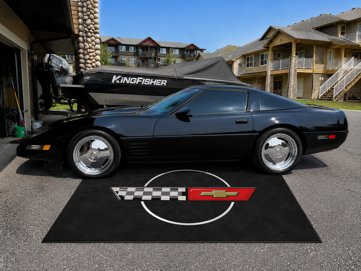 Corvette C4 Garage Floor Mat 5x7 FT (60x87 Inches) Showroom Rug