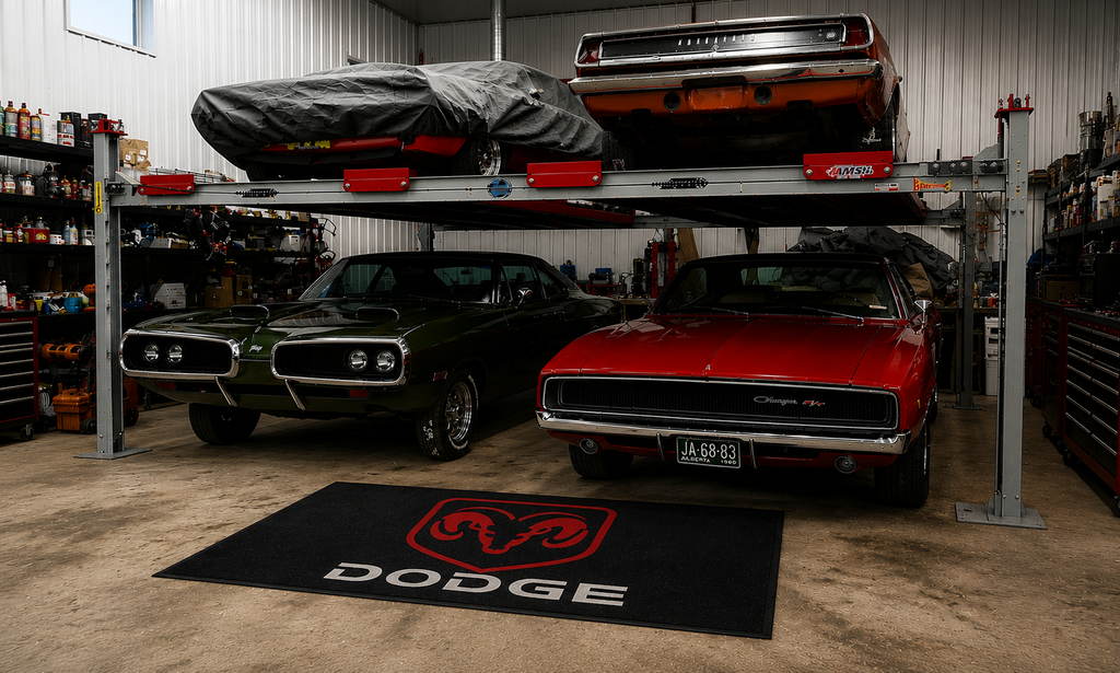 Dodge Garage Floor Mat 5x7 FT (60x87 Inches) Showroom Rug