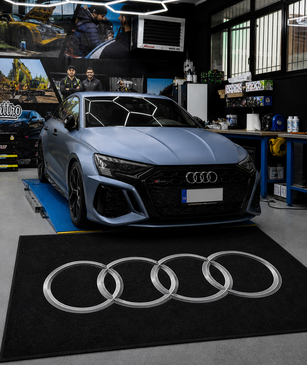 Audi Garage Floor Mat 5x7 FT (60x87 Inches) Showroom Rug