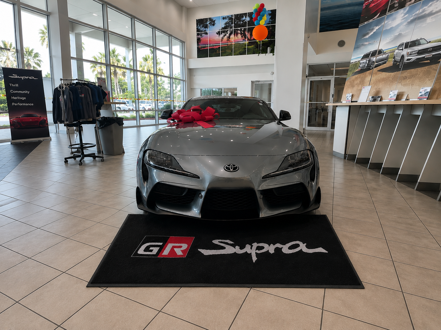 Toyota GR Supra Garage Floor Mat 5x7 FT (60x87 Inches) Showroom Rug