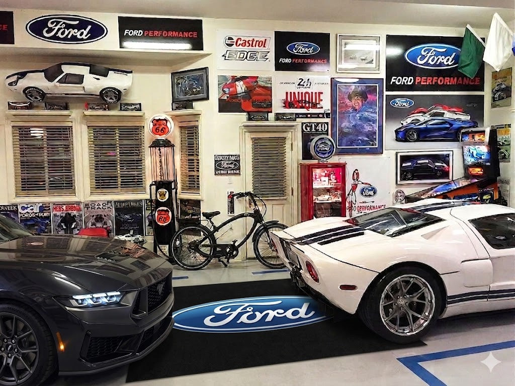 Ford Garage Floor Mat 5x7 FT (60x87 Inches) Showroom Rug