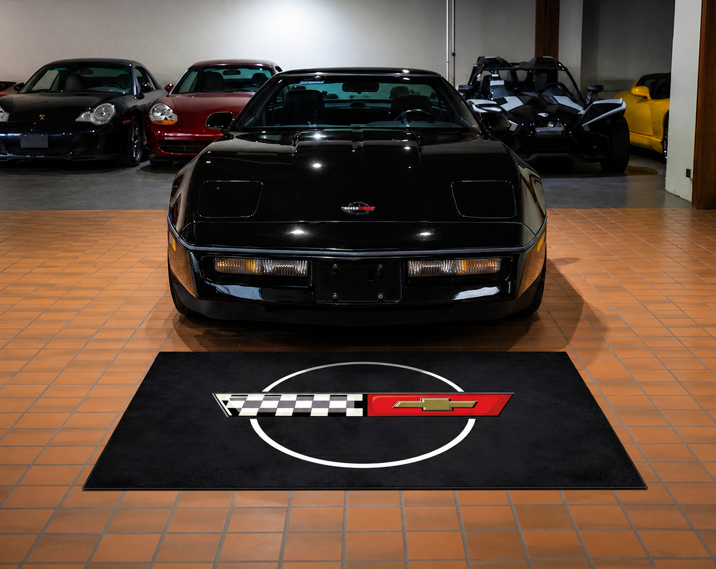 Corvette C4 Garage Floor Mat 5x7 FT (60x87 Inches) Showroom Rug