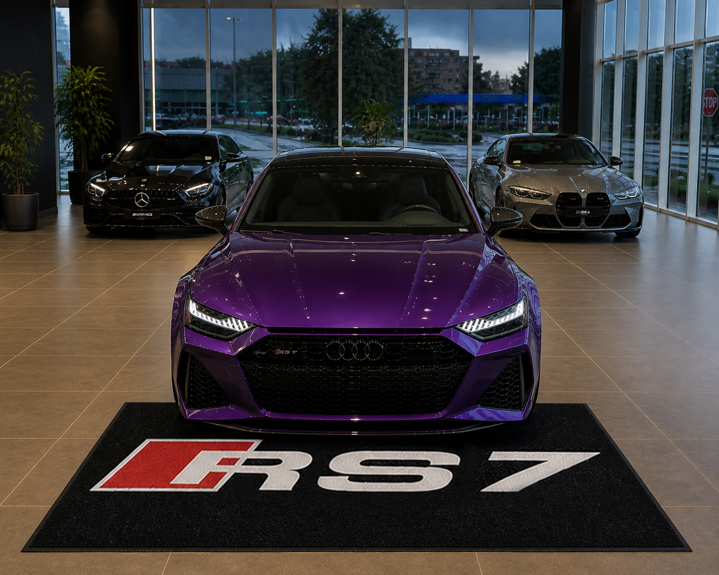Audi RS7 Garage Floor Mat 5x7 FT (60x87 Inches) Showroom Rug