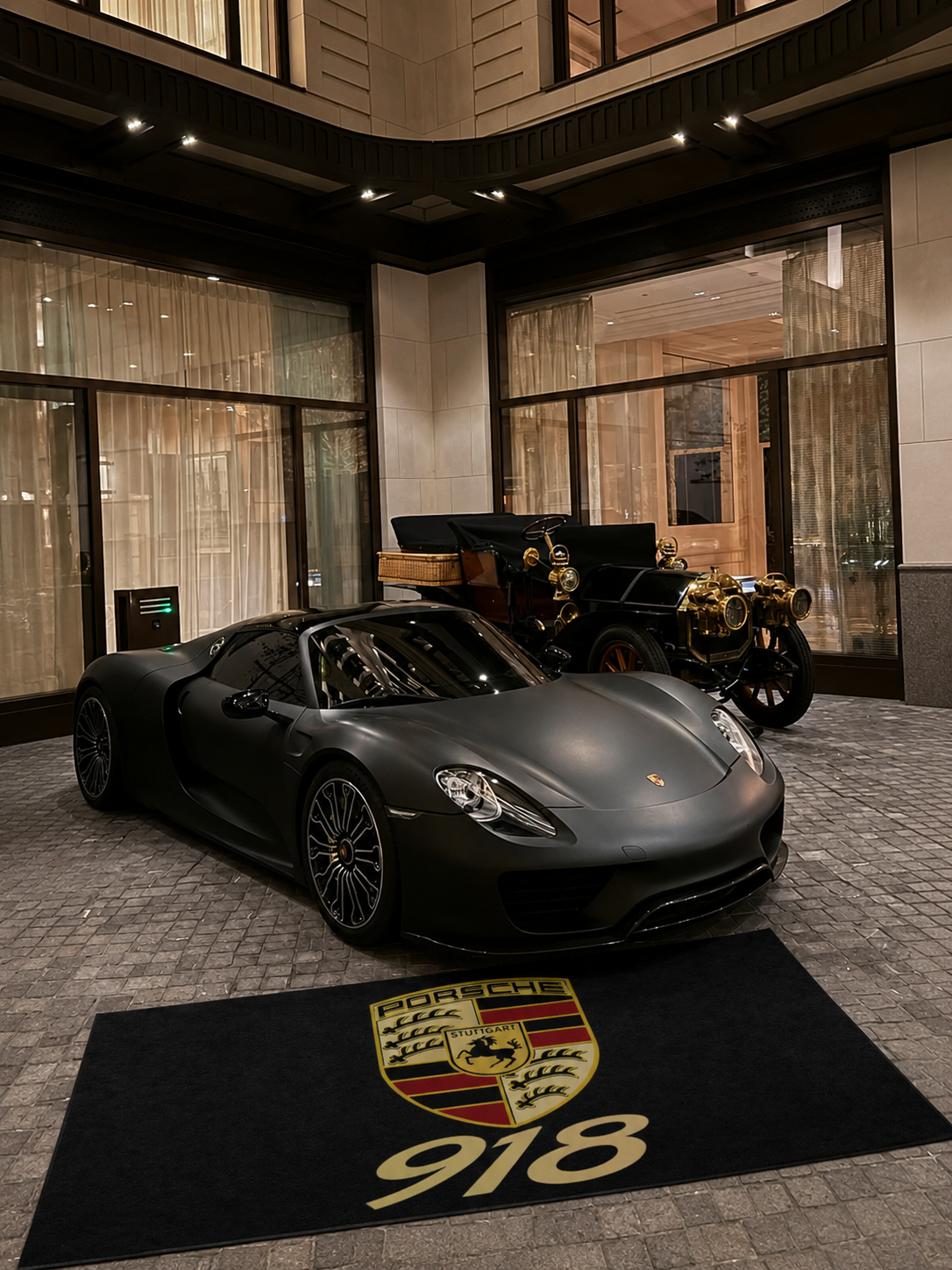 Porsche 918 Garage Floor Mat 5x7 FT (60x87 Inches) Showroom Rug