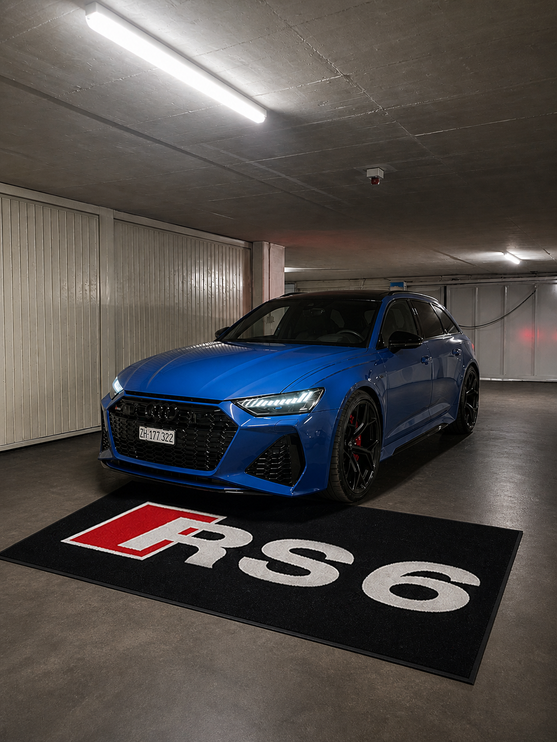 Audi RS6 Garage Floor Mat 5x7 FT (60x87 Inches) Showroom Rug
