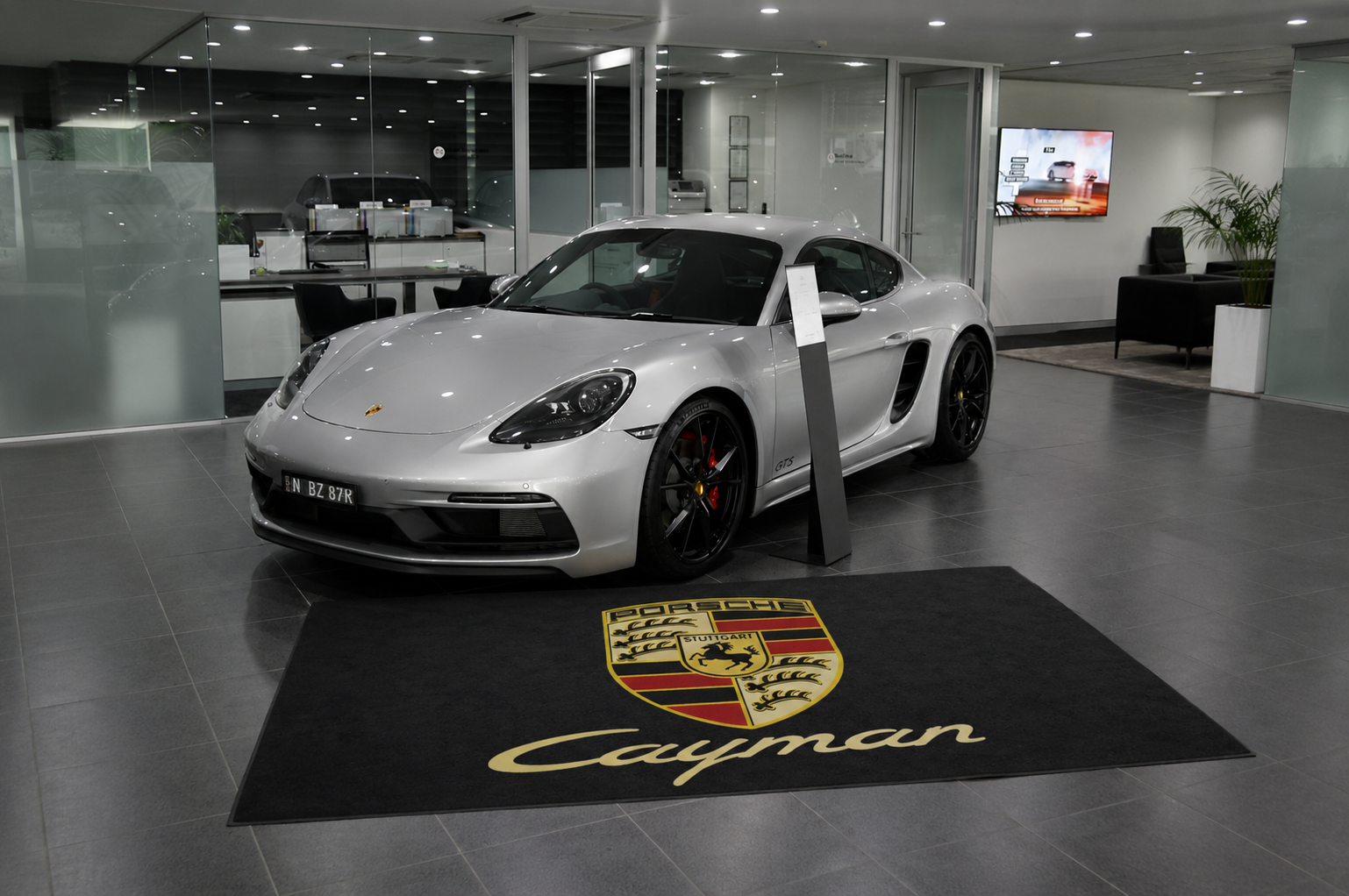 Porsche Cayman Garage Floor Mat 5x7 FT (60x87 Inches) Showroom Rug