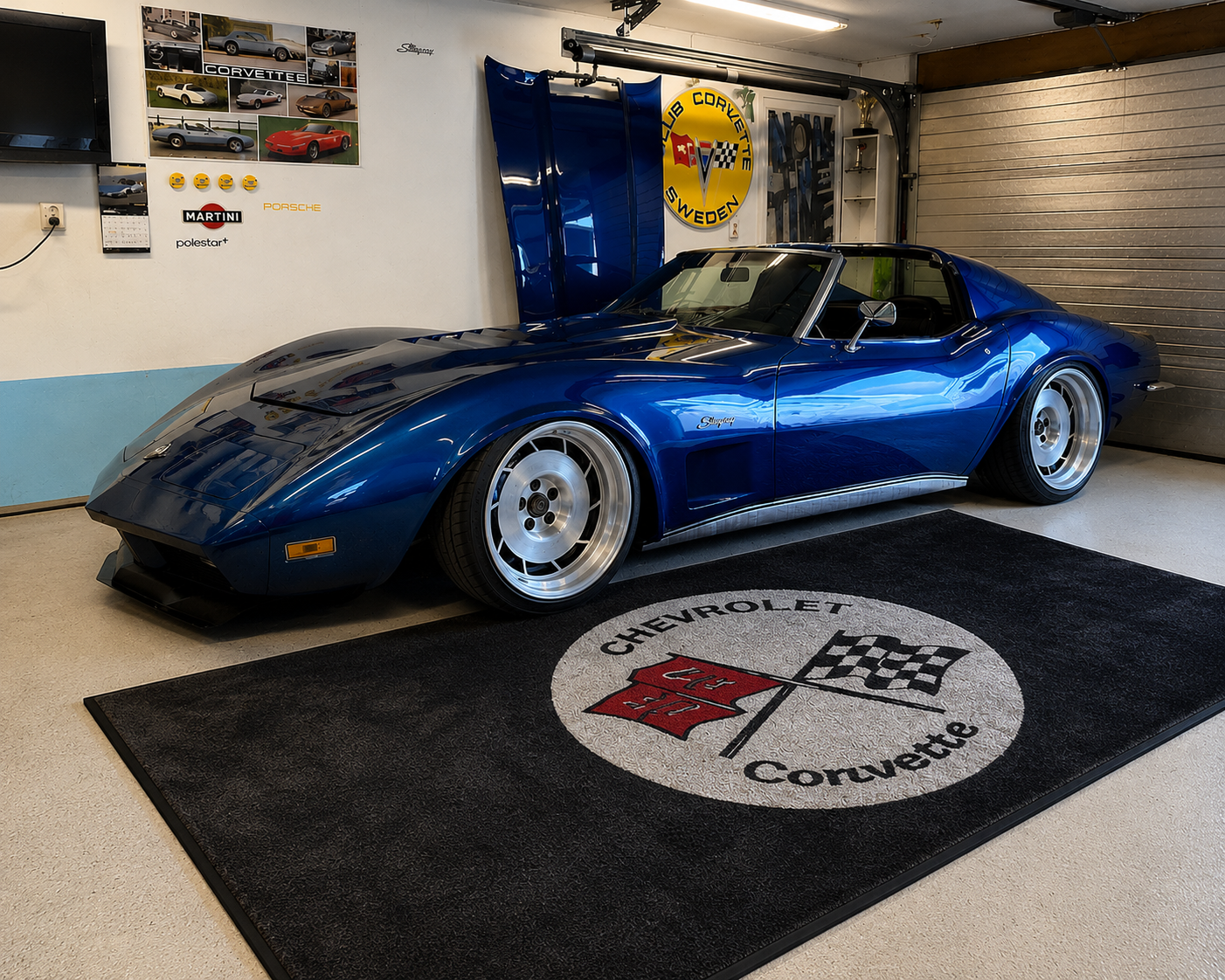 Corvette C2 Garage Floor Mat 5x7 FT (60x87 Inches) Showroom Rug