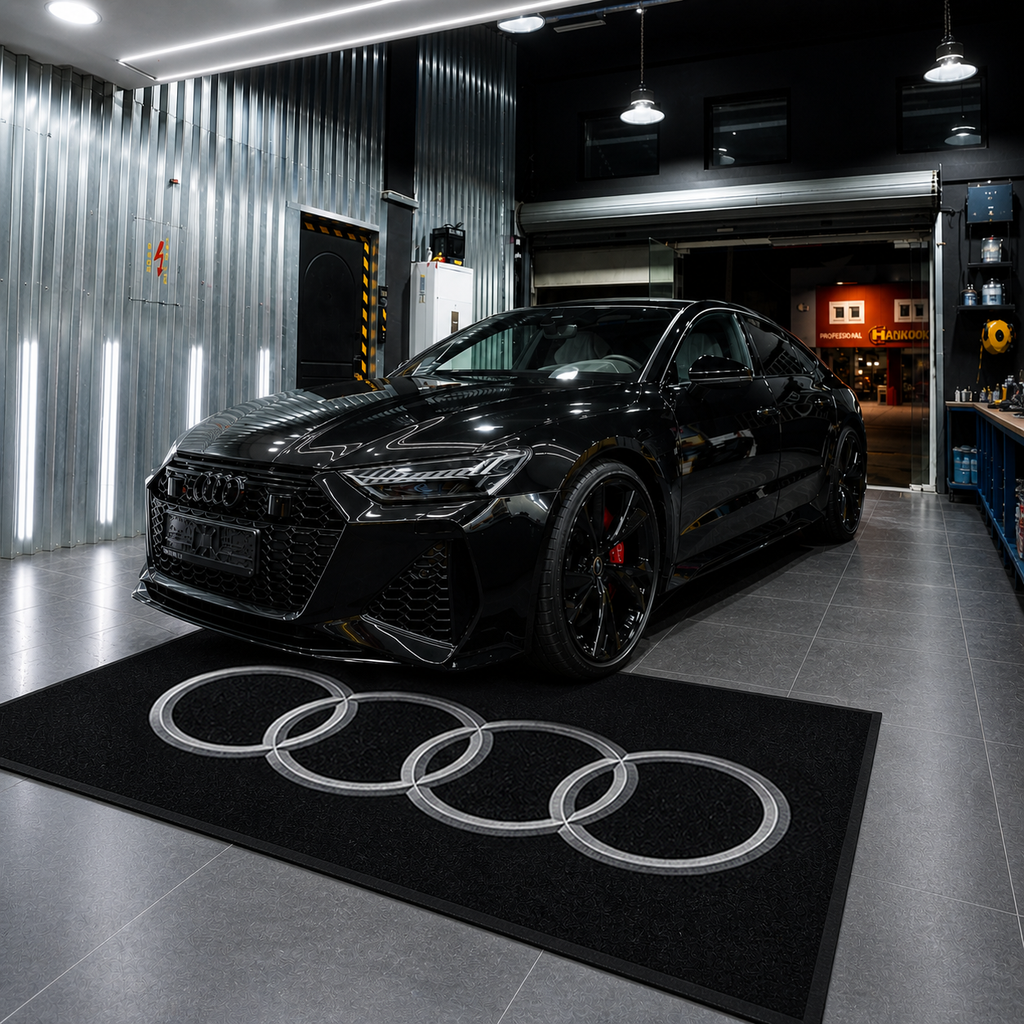 Audi Garage Floor Mat 5x7 FT (60x87 Inches) Showroom Rug