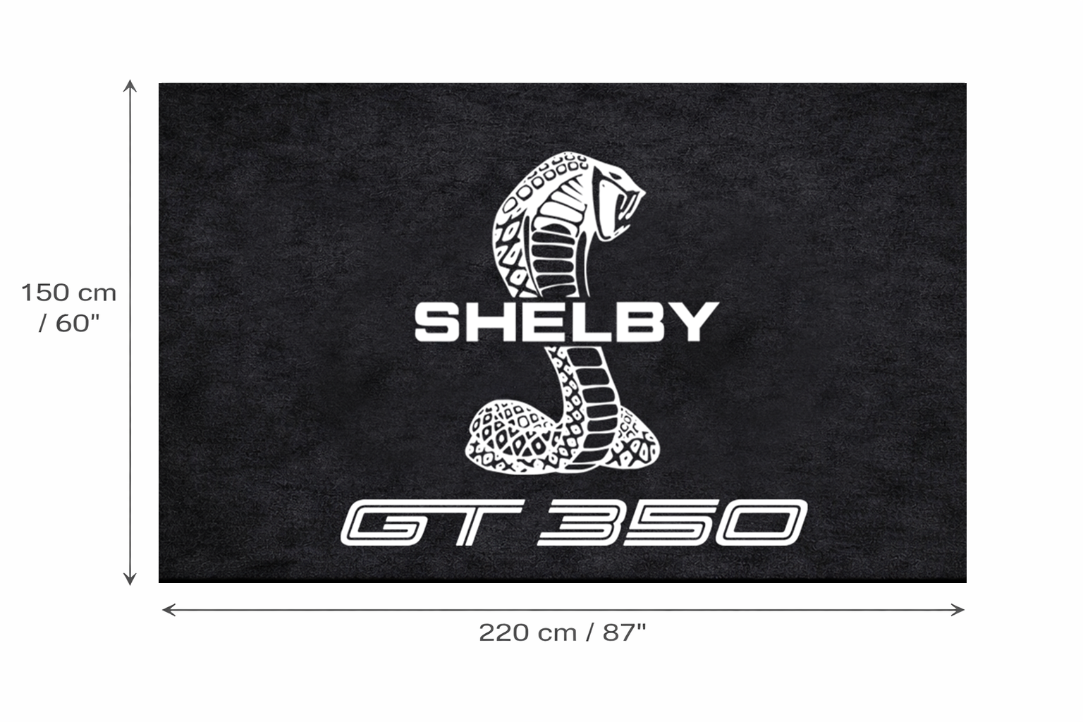 Shelby GT350 Garage Floor Mat 5x7 FT (60x87 Inches) Showroom Rug