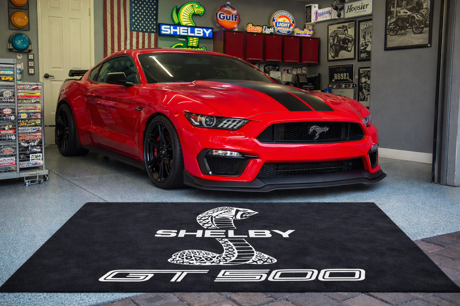 Shelby GT500 Garage Floor Mat 5x7 FT (60x87 Inches) Showroom Rug