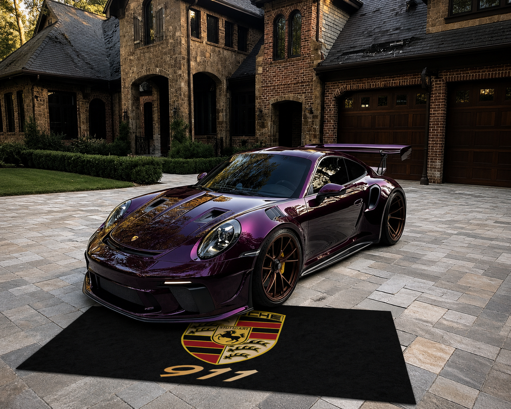 Porsche 911 Garage Floor Mat 5x7 FT (60x87 Inches) Showroom Rug