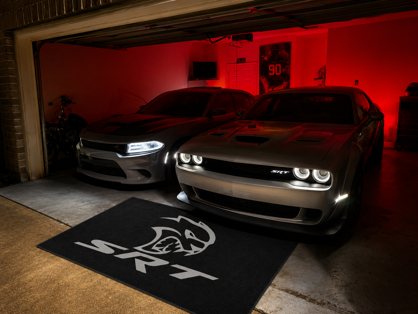 Dodge SRT Garage Floor Mat 5x7 FT (60x87 Inches) Showroom Rug