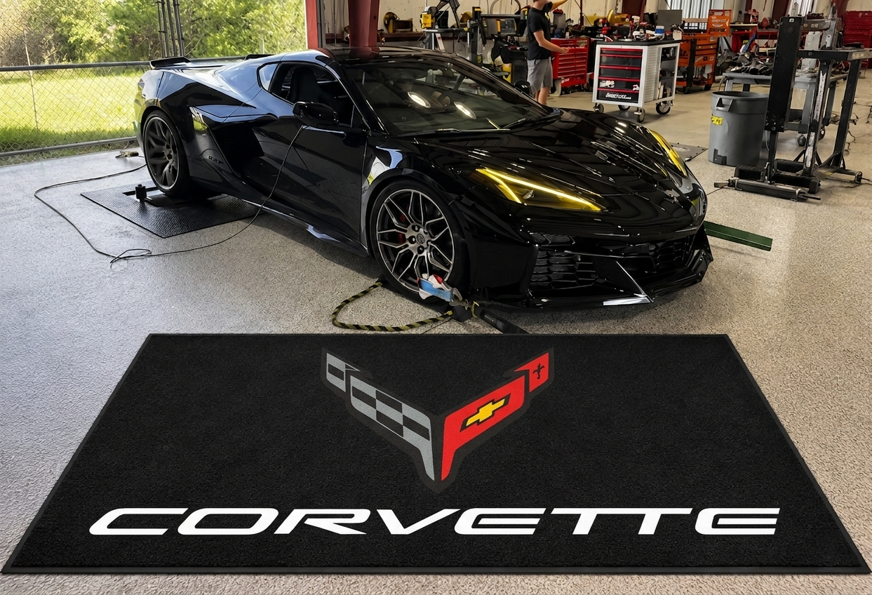 Corvette C8 Garage Floor Mat 5x7 FT (60x87 Inches) Showroom Rug