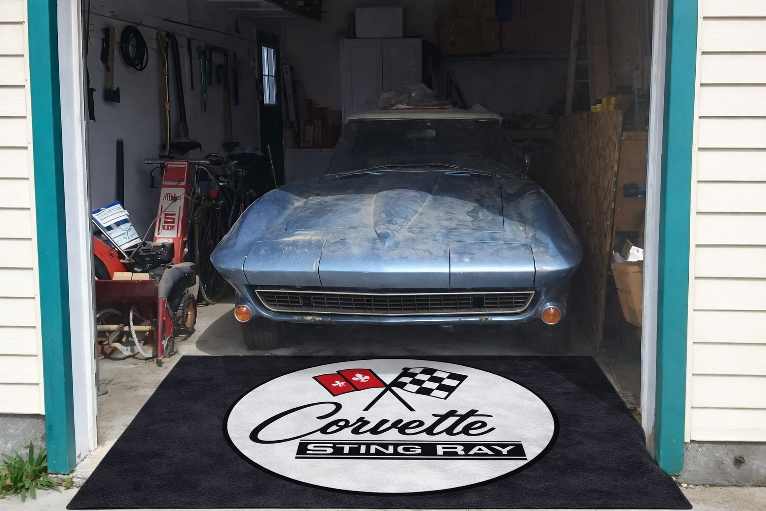 Corvette C2 Garage Floor Mat 5x7 FT (60x87 Inches) Showroom Rug