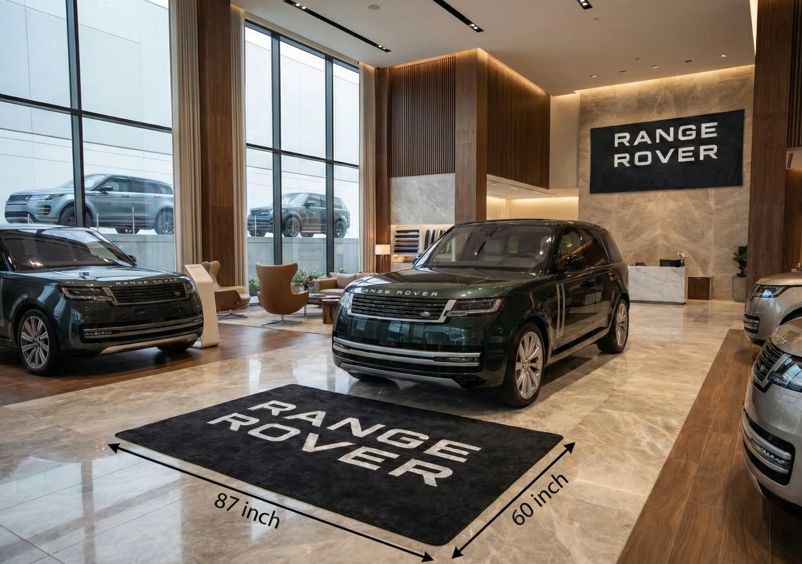 Range Rover Garage Mat – Non-Slip Premium Rug for Home & Car Display (59×86”)