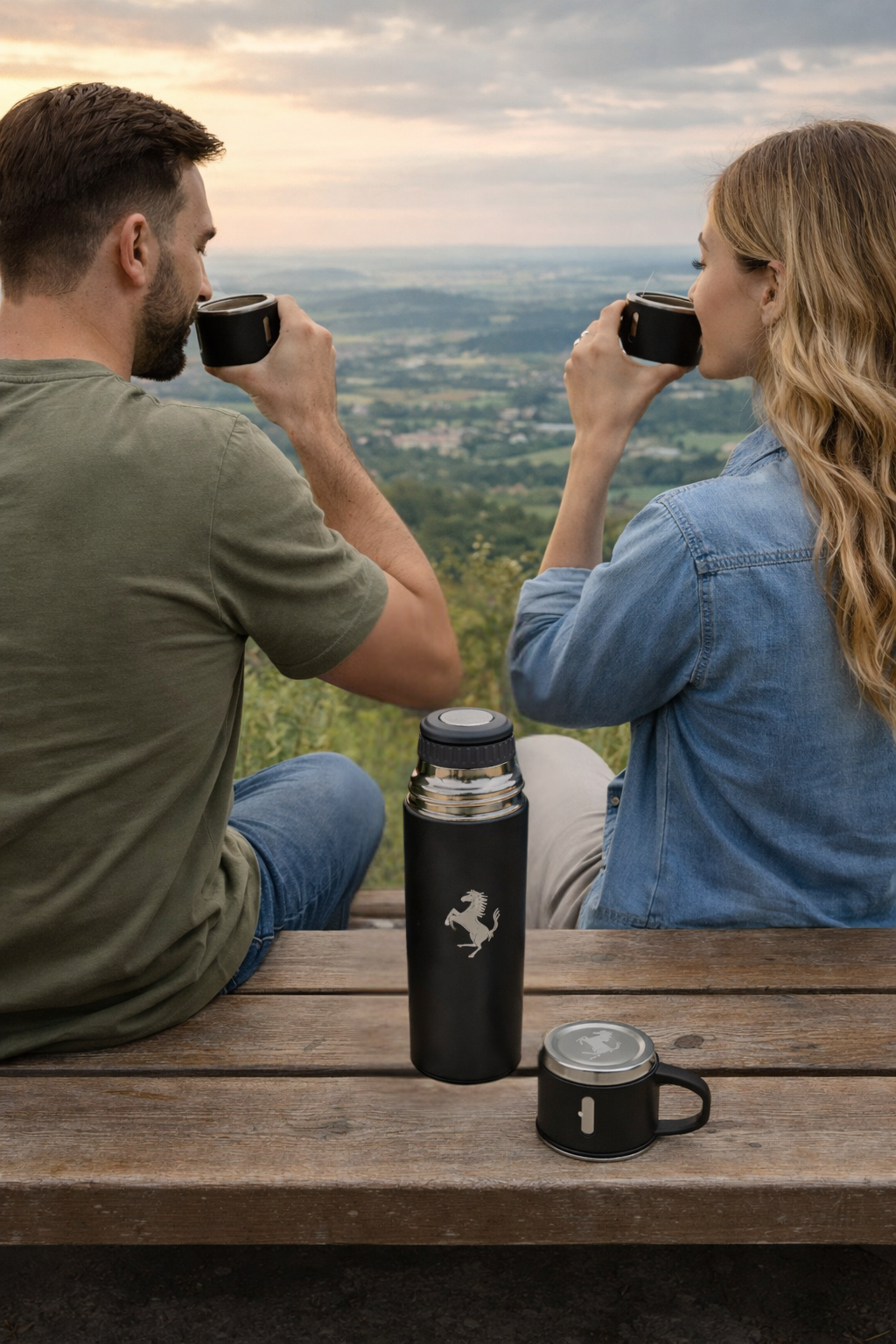 Laser Logo Thermos Set 500 ml – Choose Your Model - Insulated Flask with 3 Cups