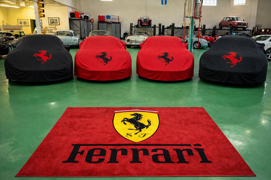 Ferrari Garage Mat – Non-Slip Premium Rug for Home & Car Display (59×86”)