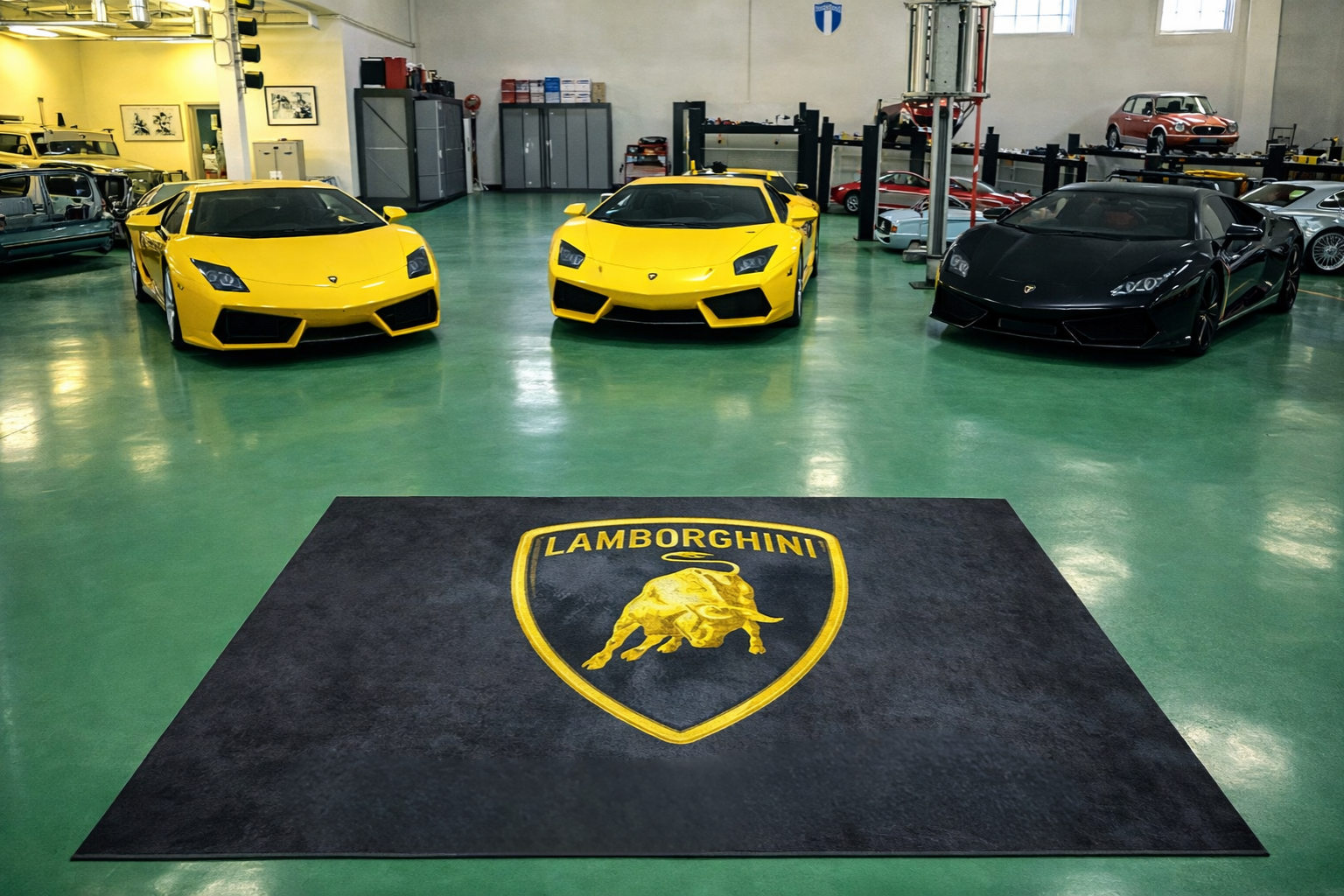 Lamborghini Garage Mat – Non-Slip Premium Rug for Home & Car Display (59×86”)