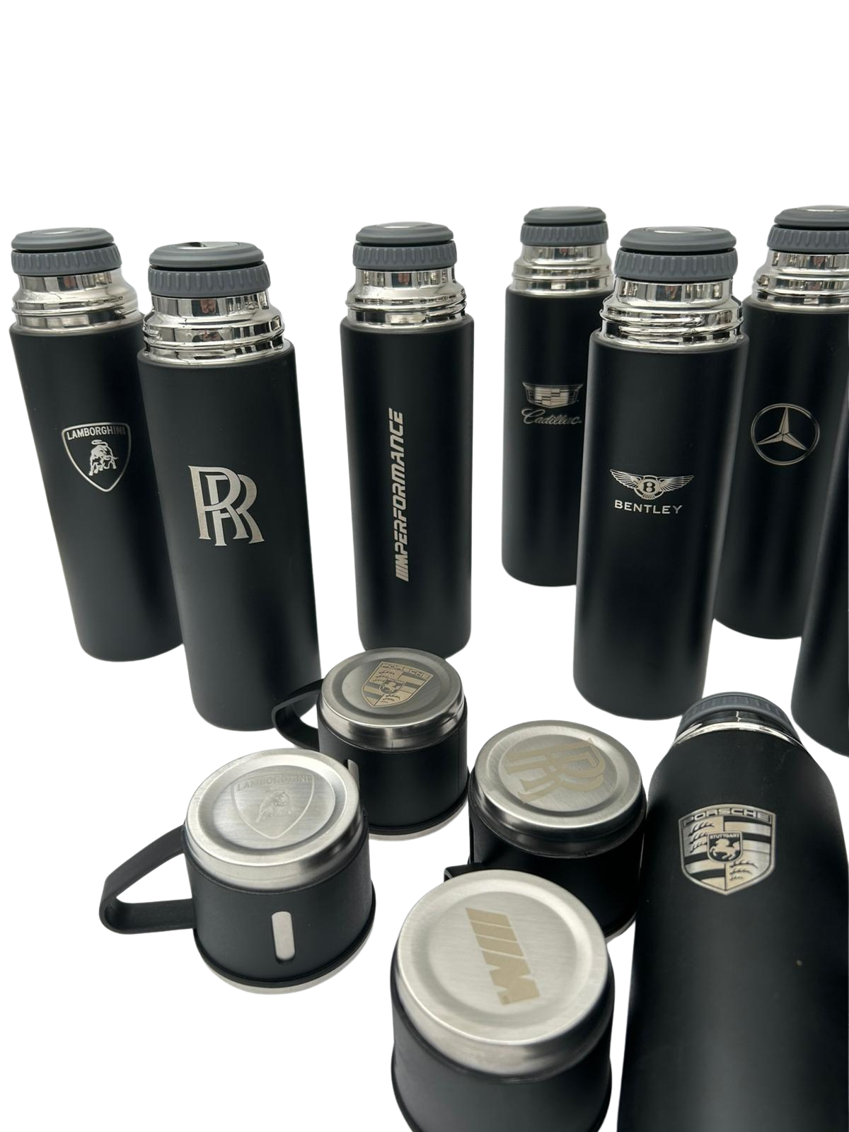 Laser Logo Thermos Set 500 ml – Choose Your Model - Insulated Flask with 3 Cups