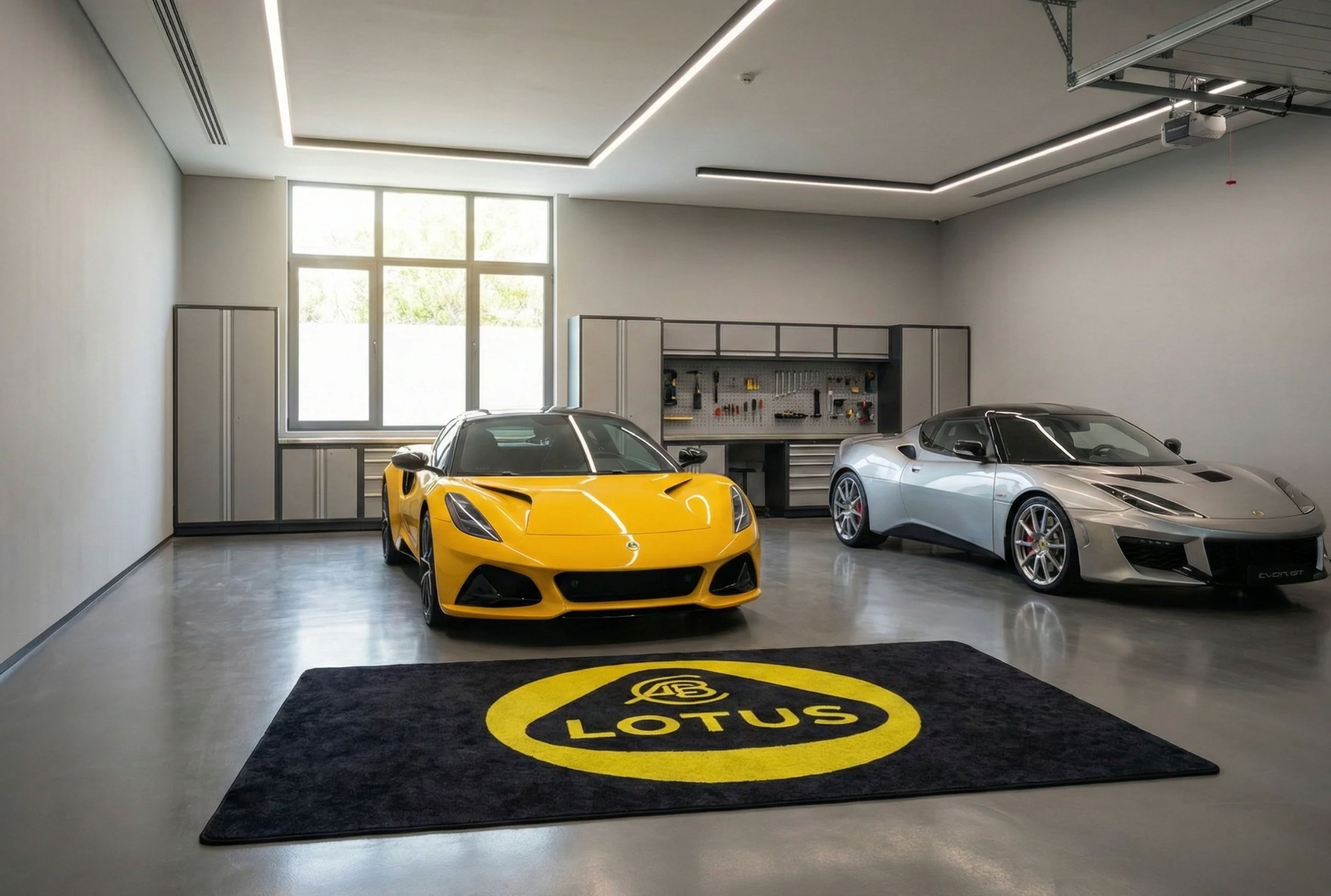 Lotus Luxury Garage Mat – Non-Slip Premium Rug for Home & Car Display (59×86”)