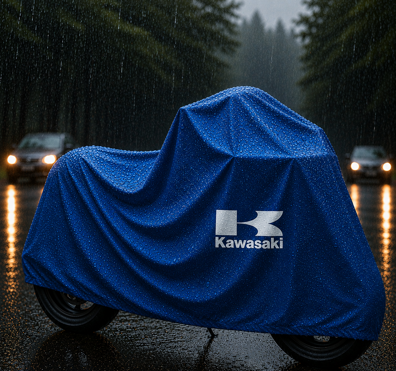 Kawasaki Motorcycle Protective Outdoor Cover – Rain, Sun & Dust Resistant