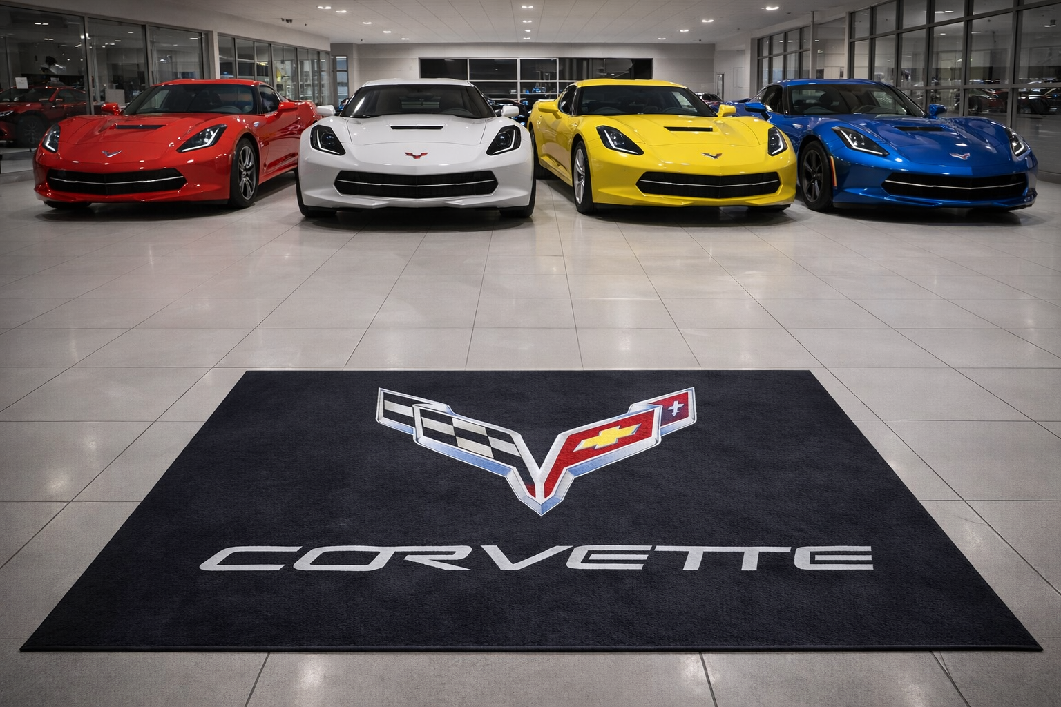 Corvette Garage Mat – Non-Slip Premium Rug for Home & Car Display (59×86”)
