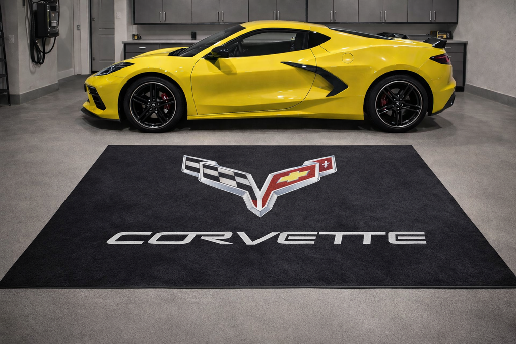 Corvette Garage Mat – Non-Slip Premium Rug for Home & Car Display (59×86”)
