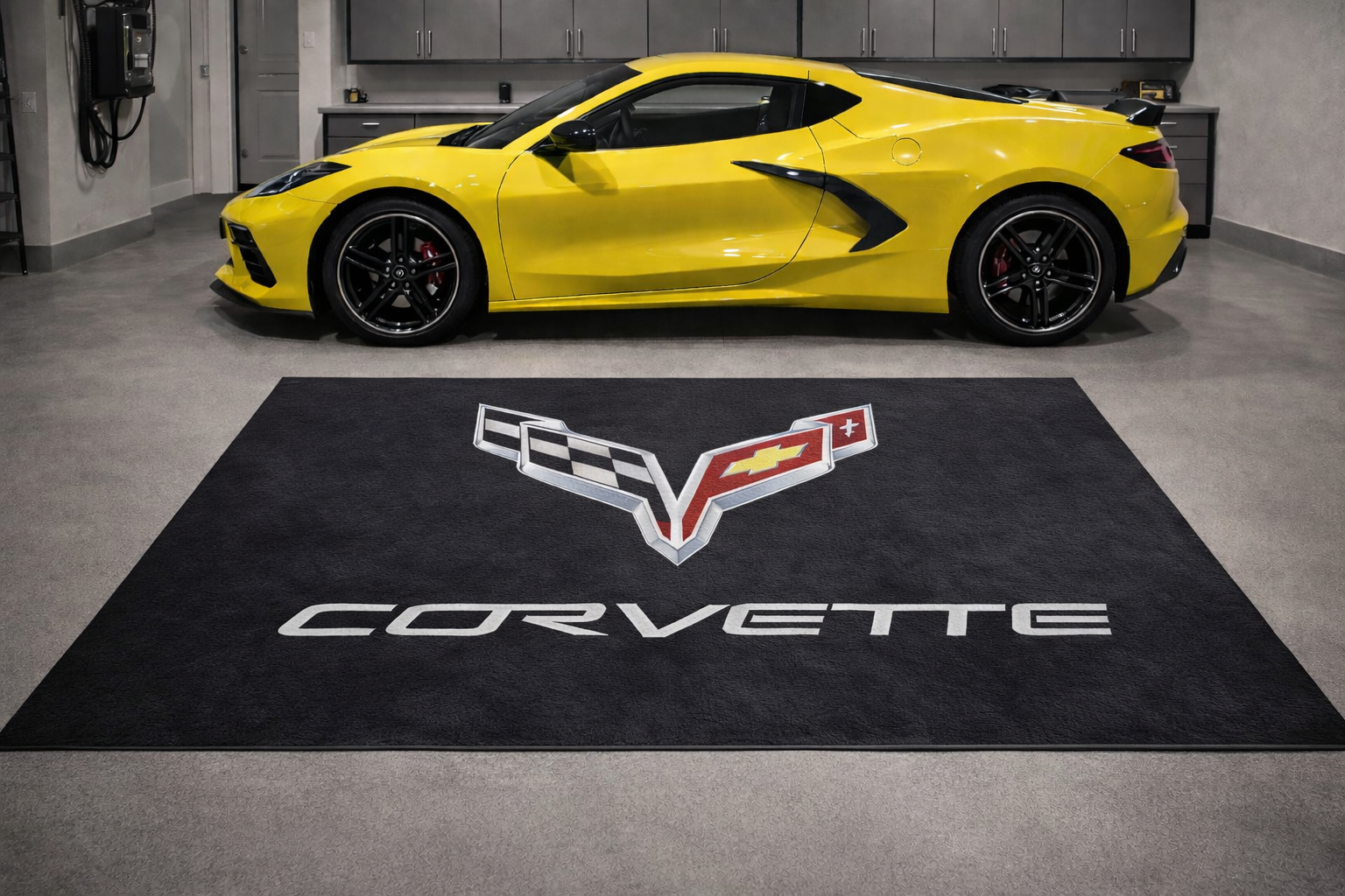 Corvette Garage Mat – Non-Slip Premium Rug for Home & Car Display (59×86”)