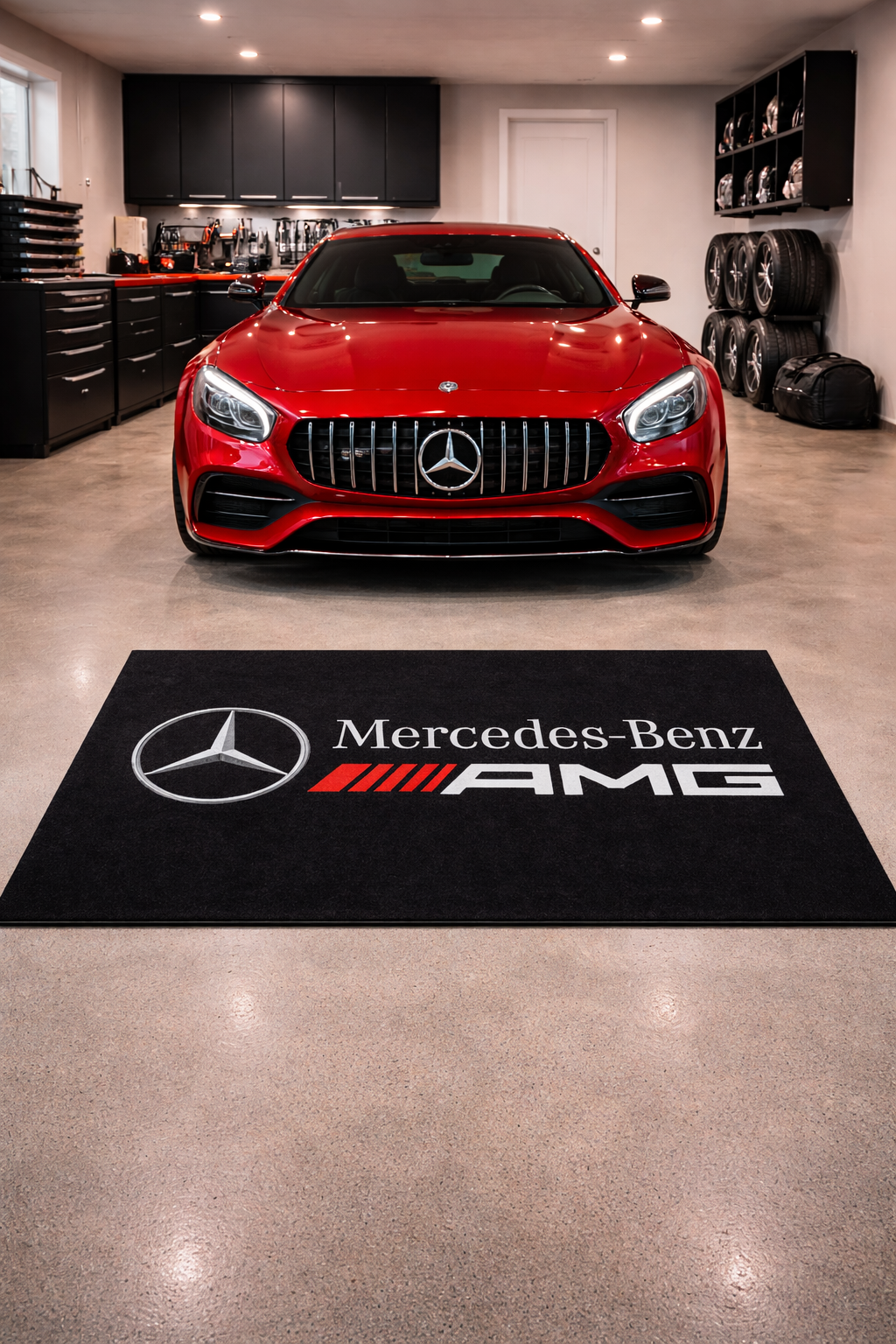 Mercedes Benz AMG Garage Mat – Non-Slip Premium Rug for Home & Car Display (59×86”)