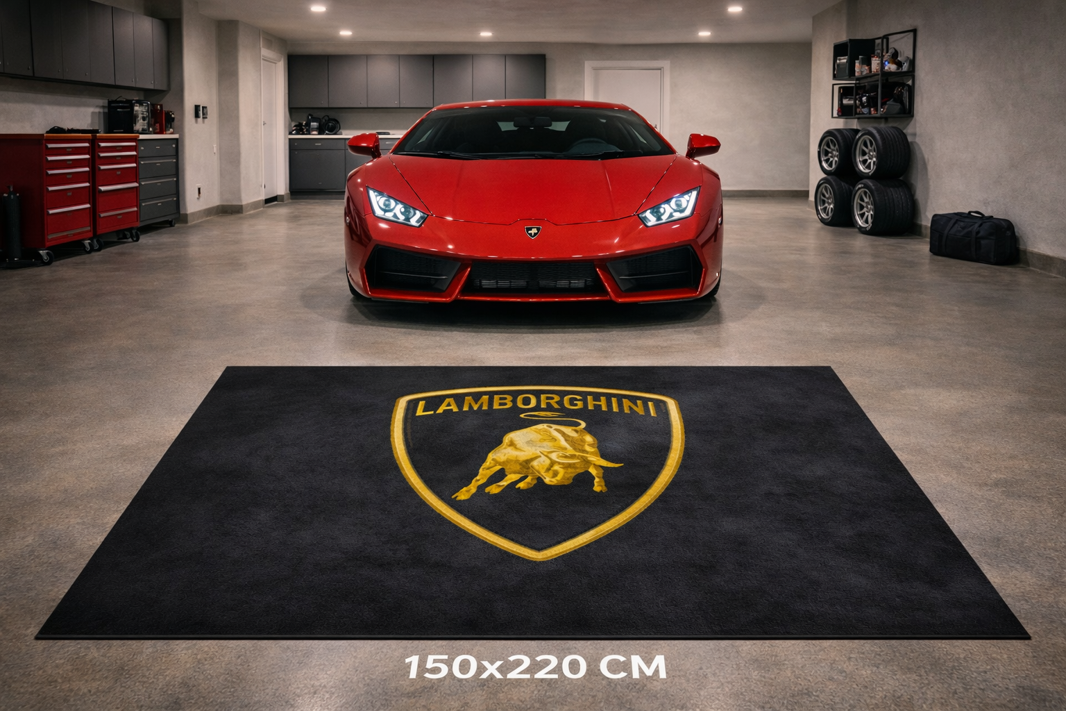 Lamborghini Garage Mat – Non-Slip Premium Rug for Home & Car Display (59×86”)