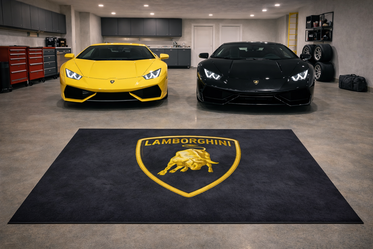 Lamborghini Garage Mat – Non-Slip Premium Rug for Home & Car Display (59×86”)