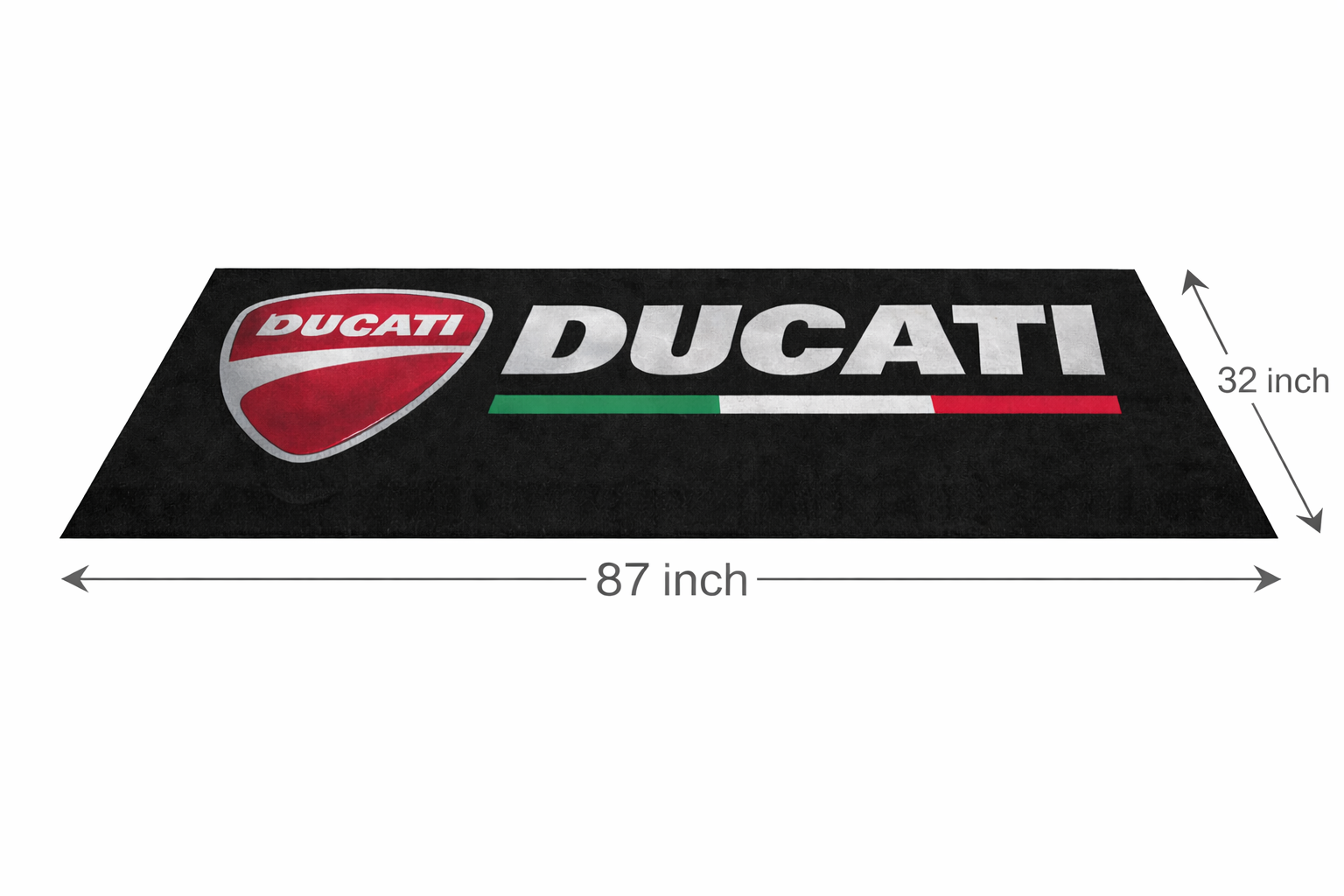 Ducati Premium Motorcycle Garage Floor Mat – Non-Slip Carpet Rug for Bike Display (32×87 Inch)