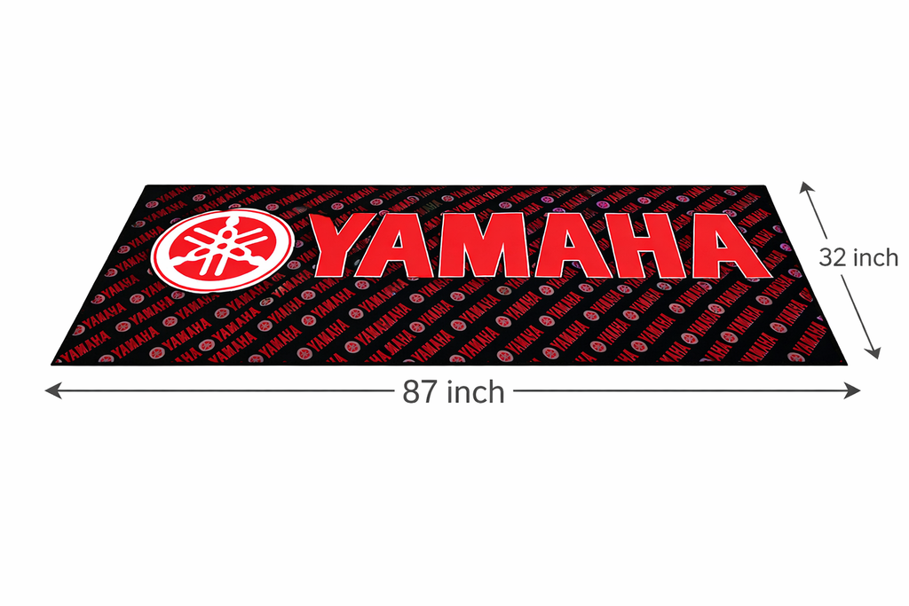 Yamaha Premium Motorcycle Garage Floor Mat – Non-Slip Carpet Rug for Bike Display (32×87 Inch)