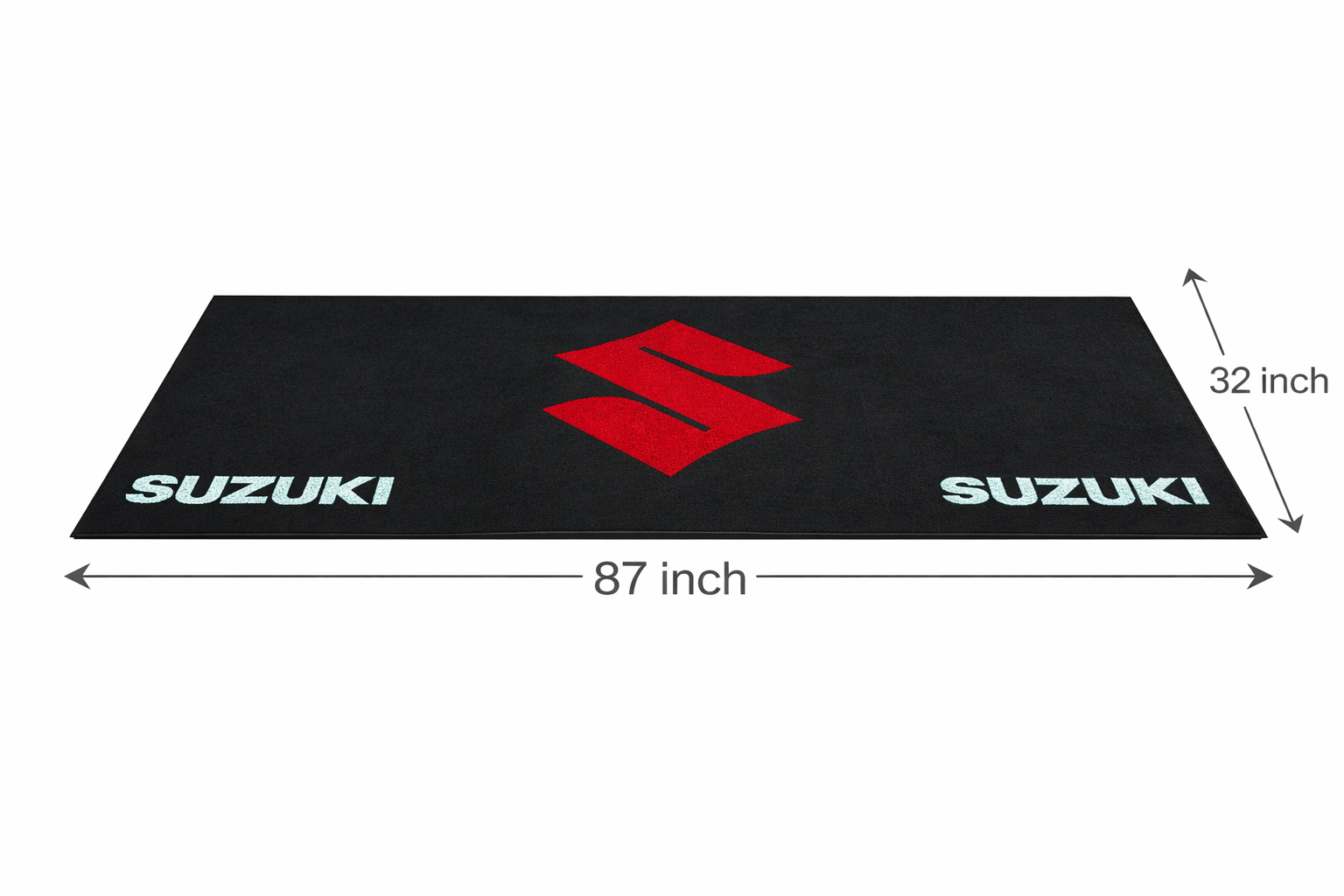 Suzuki Premium Motorcycle Garage Floor Mat – Non-Slip Carpet Rug for Bike Display (32×87 Inch)