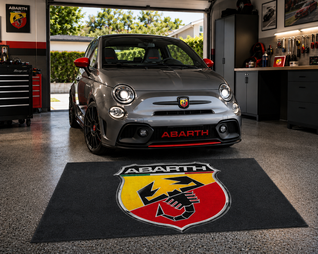 Abarth Garage Floor Mat 5x7 FT (60x87 Inches) Showroom Rug