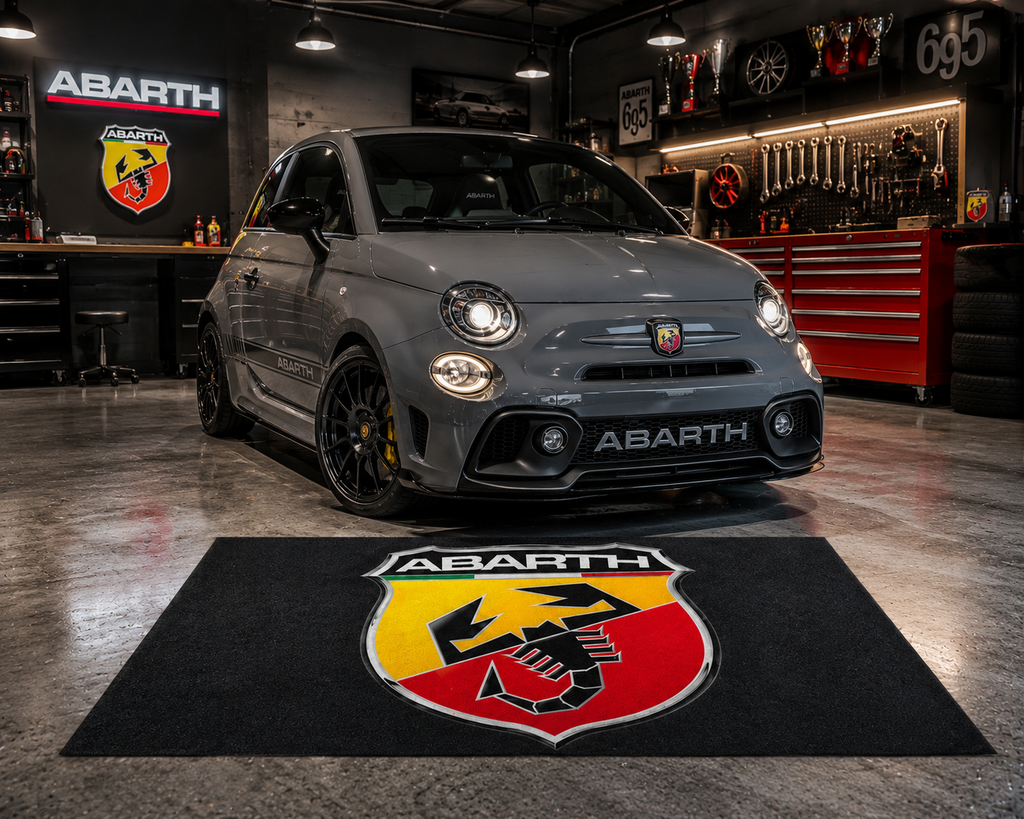 Abarth Garage Floor Mat 5x7 FT (60x87 Inches) Showroom Rug