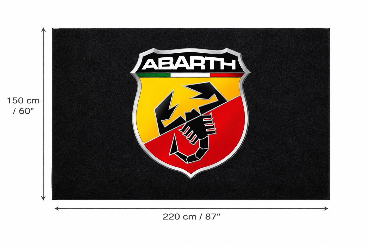 Abarth Garage Floor Mat 5x7 FT (60x87 Inches) Showroom Rug