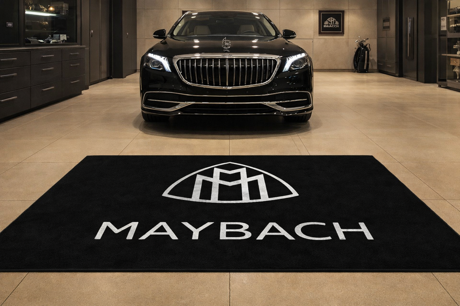 Maybach Garage Mat – Non-Slip Premium Rug for Home & Car Display (59×86”)