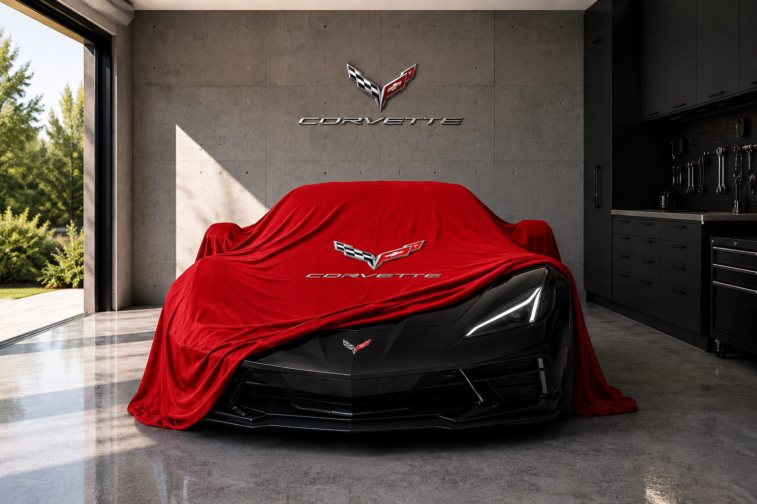 Indoor Car Cover Compatible with Corvette C8 (2020–2026) Models – Dustproof, Soft Protection