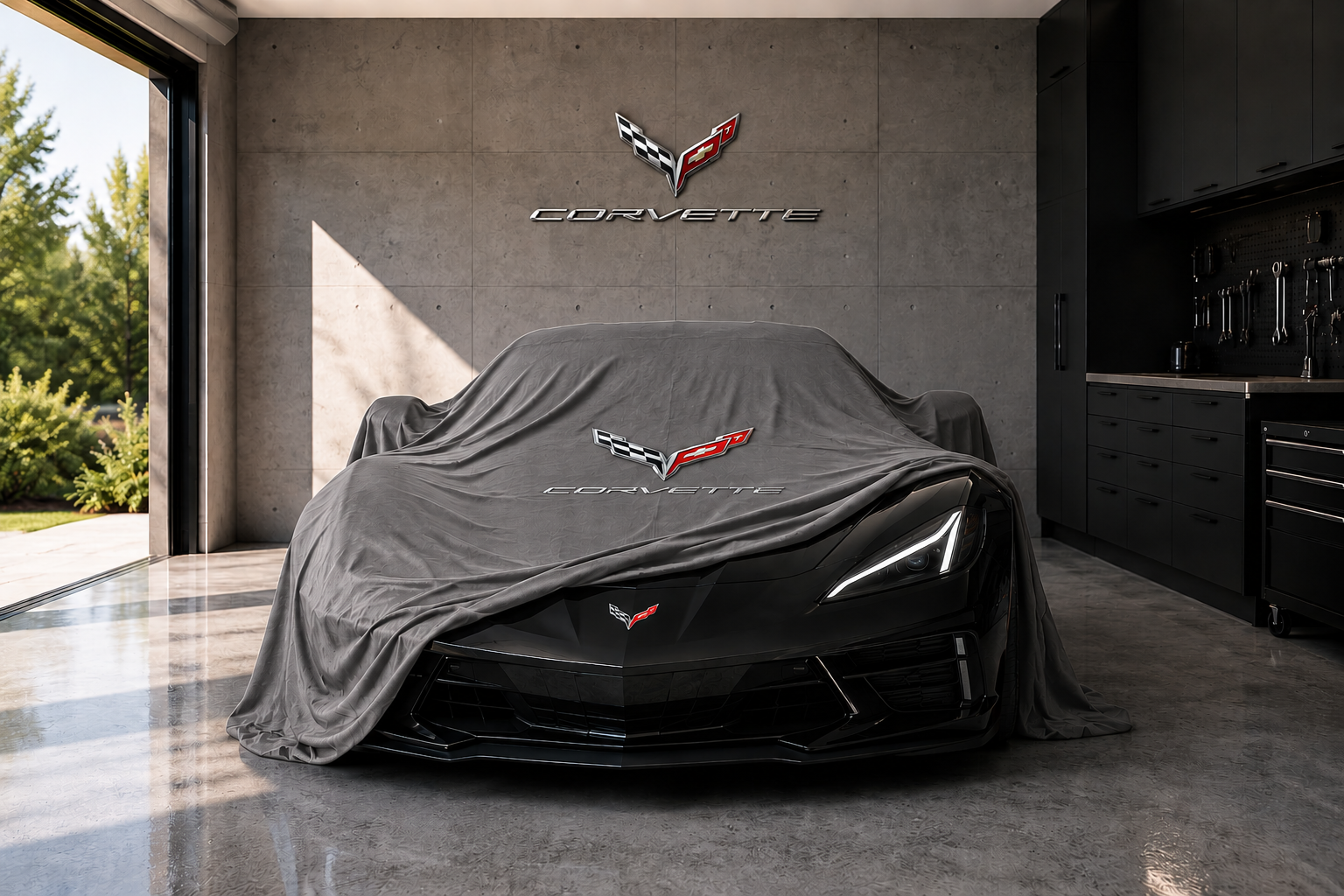 Indoor Car Cover Compatible with Corvette C8 (2020–2026) Models – Dustproof, Soft Protection