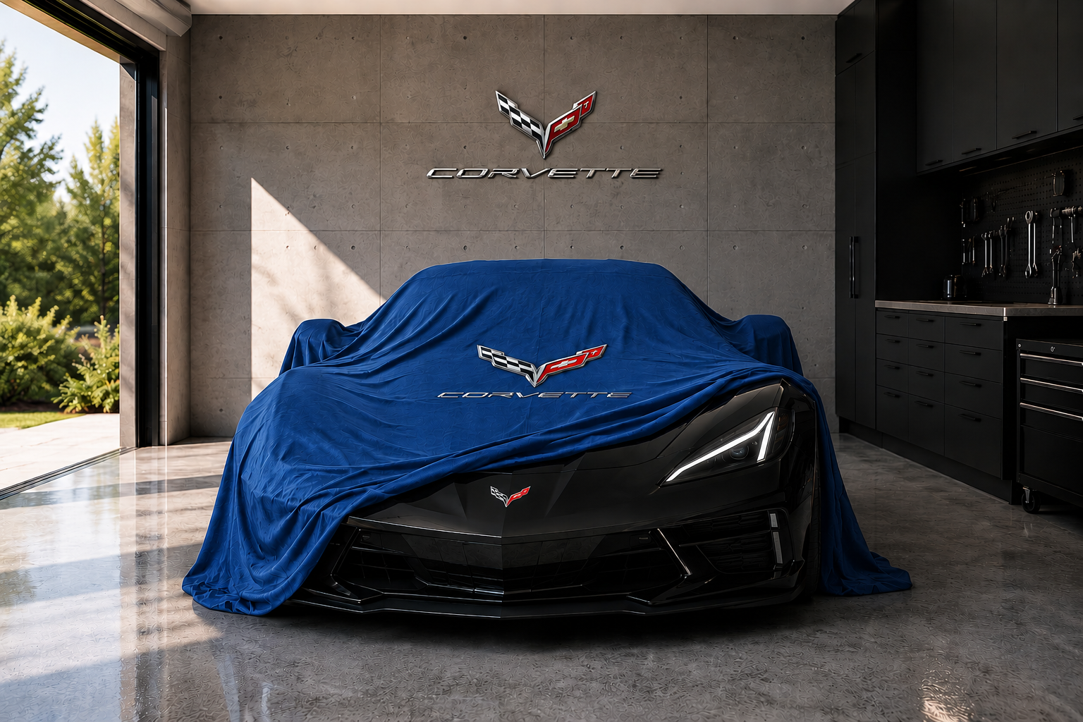 Indoor Car Cover Compatible with Corvette C8 (2020–2026) Models – Dustproof, Soft Protection