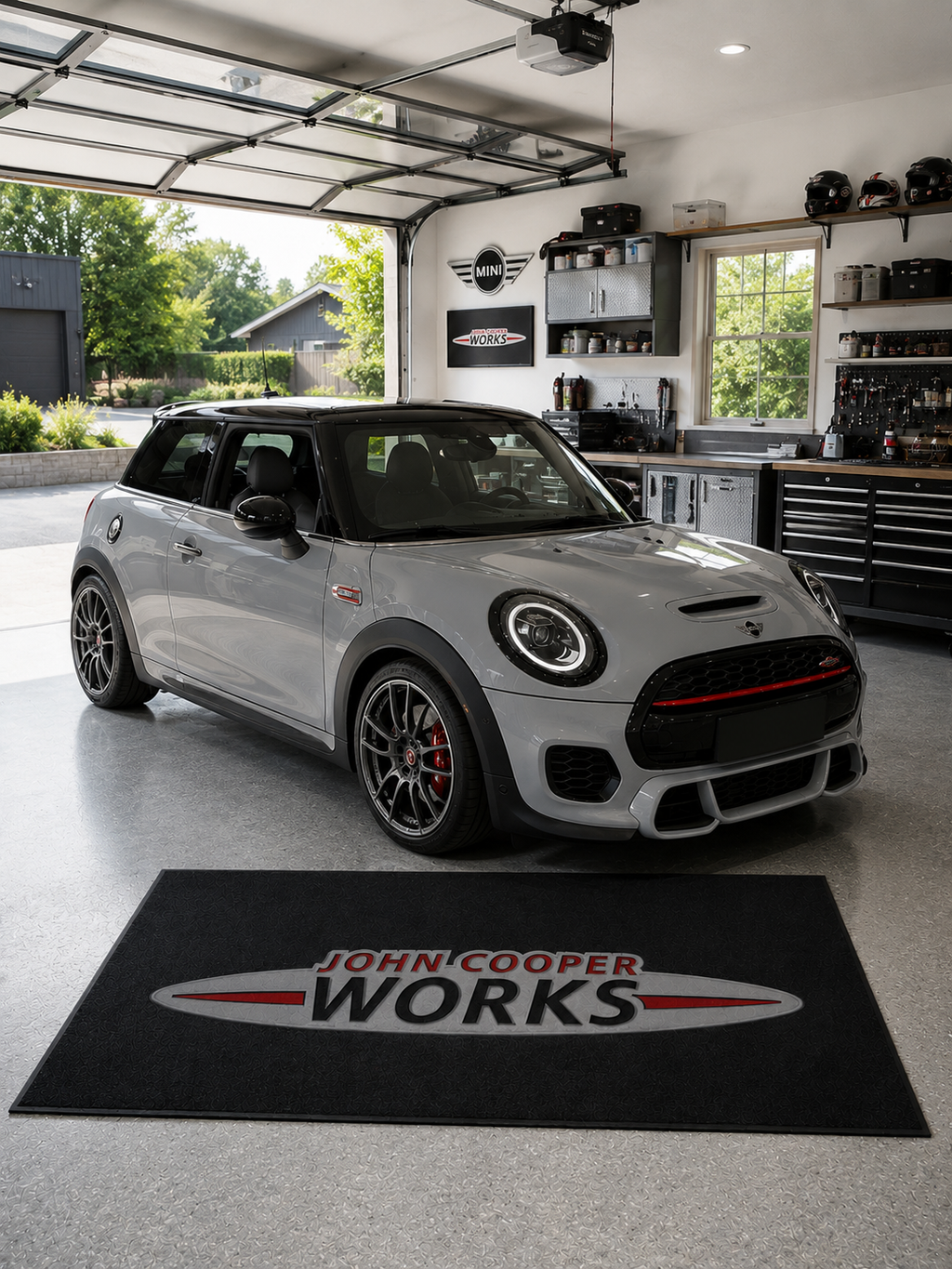John Cooper Garage Floor Mat 5x7 FT (60x87 Inches) Showroom Rug